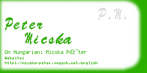 peter micska business card